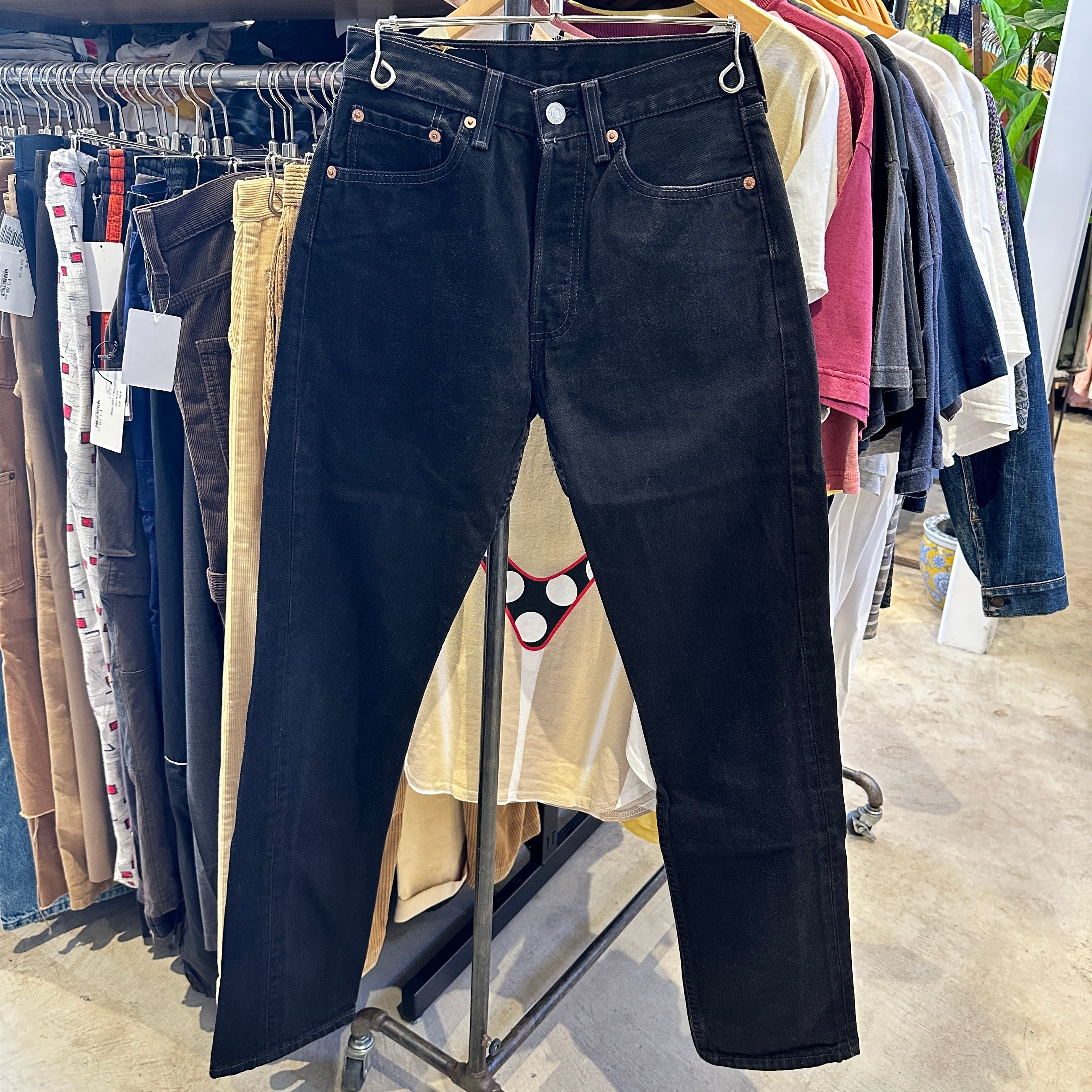 LEVI'S 501 DENIM PANT 後染めBLACK 実寸W26 L32.5 | safarionline