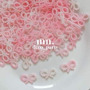 【10個セット】デコパーツ ネイルパーツ ハンドメイド資材 リボン パール