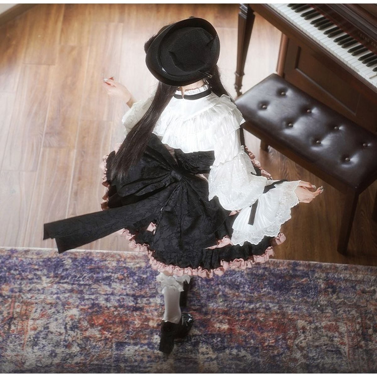 バックリボンフリルロリィタティアードジャンパースカート | Maiden's Rêve