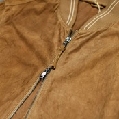 track jacket type brown nubuck leather blouson