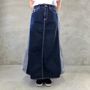 PANEL SKIRT / INDIGO×HICKORY