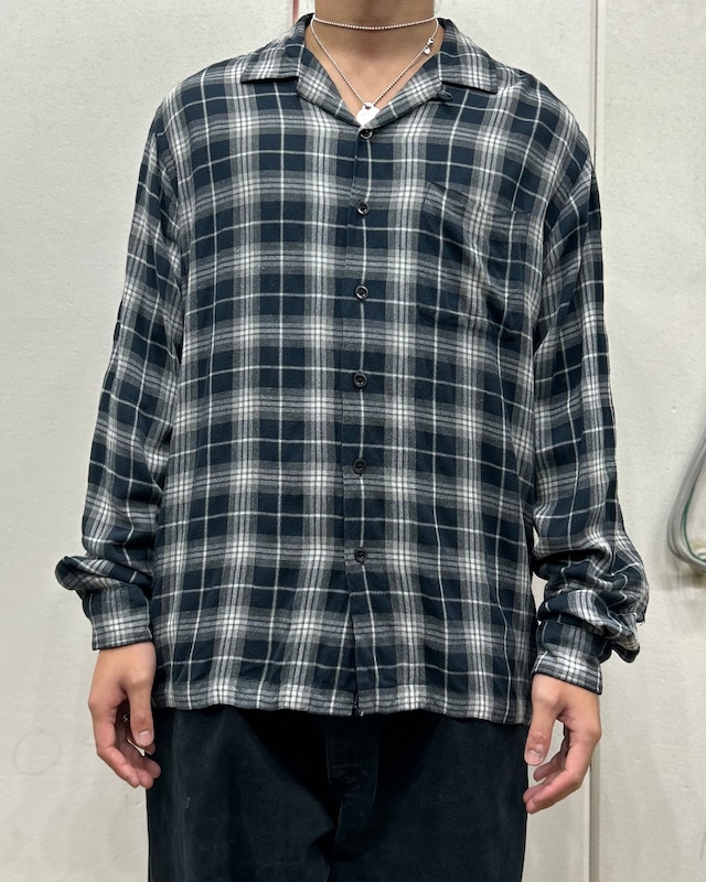 90's Polo by Ralph Lauren Ombre Check Open Collar Shirt ''100% RAYON'' ''CALDWELL''【下北沢店】