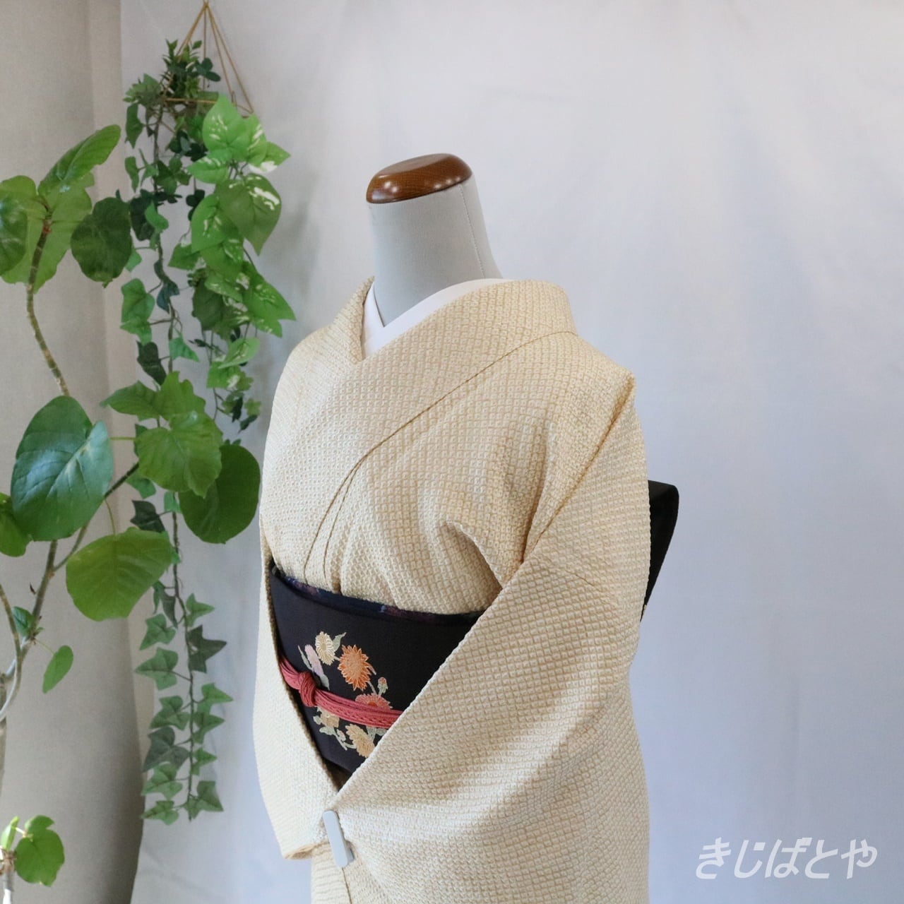 正絹 シャンパン色の総絞り 袷 | きじばとや