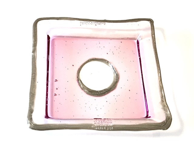 TRY TRAY SQUARE  Clear Pink and Bronze  "Fish Design by Gaetano Pesce"  /  CORSI DESIGN