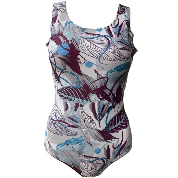 WD-565611 npフィットネス水着 そで美人シェイプワンピース 総柄 /アート サイズ/9号〜15号