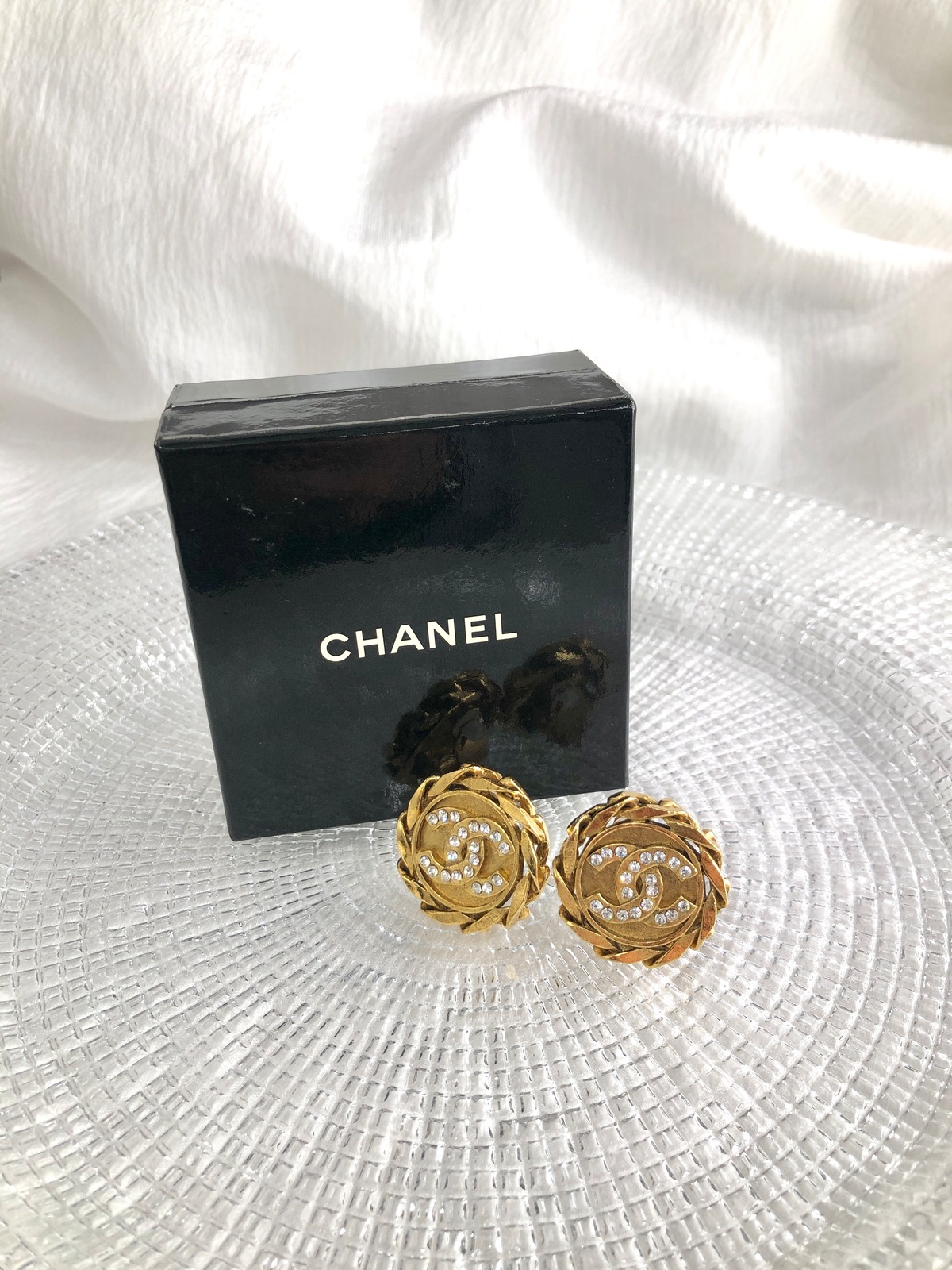 CHANEL シャネル イヤリング ゴールド ココマーク ストーン vintage 