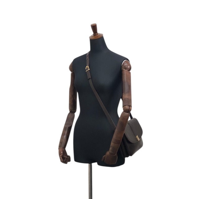 CELINE セリーヌ ショルダーバッグ ブラウン ロゴ レザー vintage ヴィンテージ オールド wj4pws