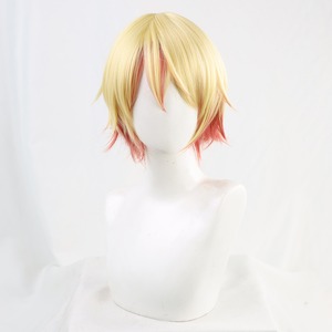 コスプレ耐熱ウィッグ ライトゴールド ピンク 2トーン ショート キャラクターウィッグ ★プロジェクトセカイ プロセカ/天馬司 等 ★受注品★