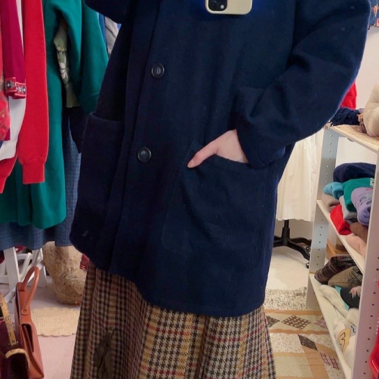 sewing kit embroidery navy coat