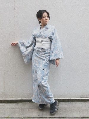 【即納レディースMサイズ】仕立て上がり 胴抜き「hypha」ベビーブルー　[B1199]