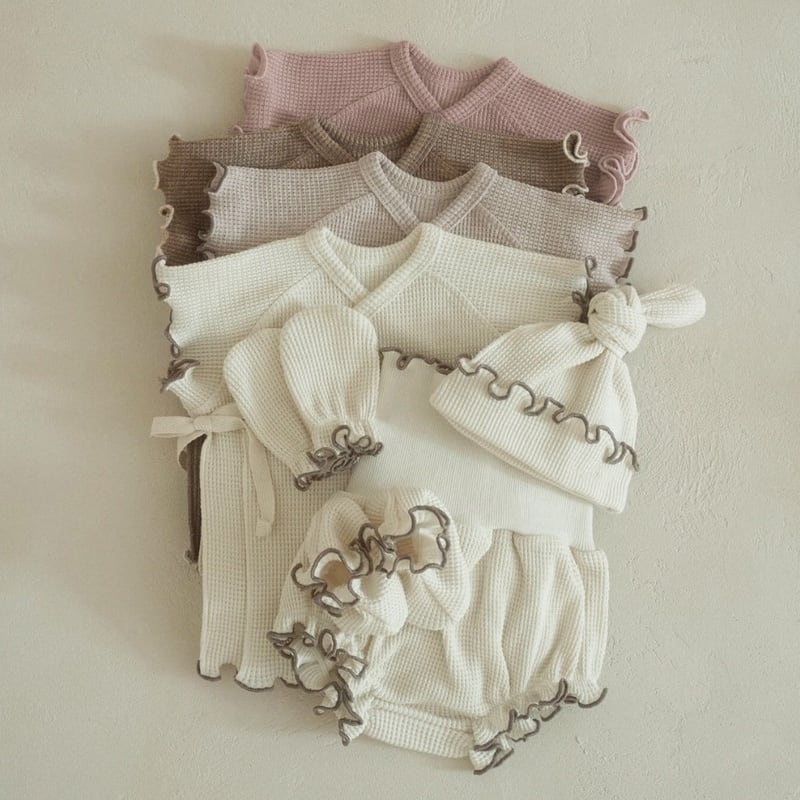 【BABY】2024夏新作 ナチュラルワッフルトップス&ブルマ