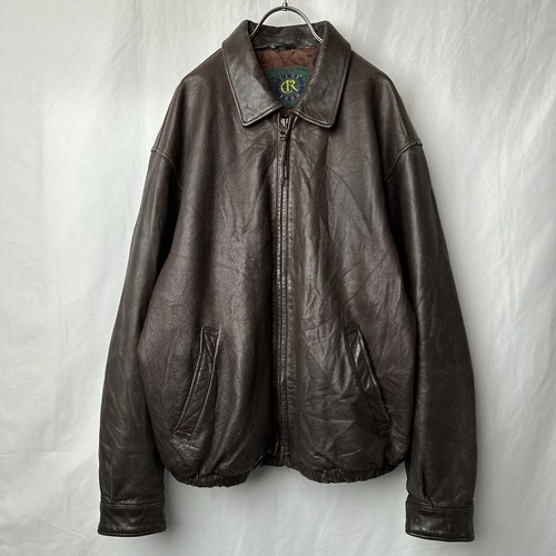 レザージャケット　革ジャン　本革　焦茶  古着