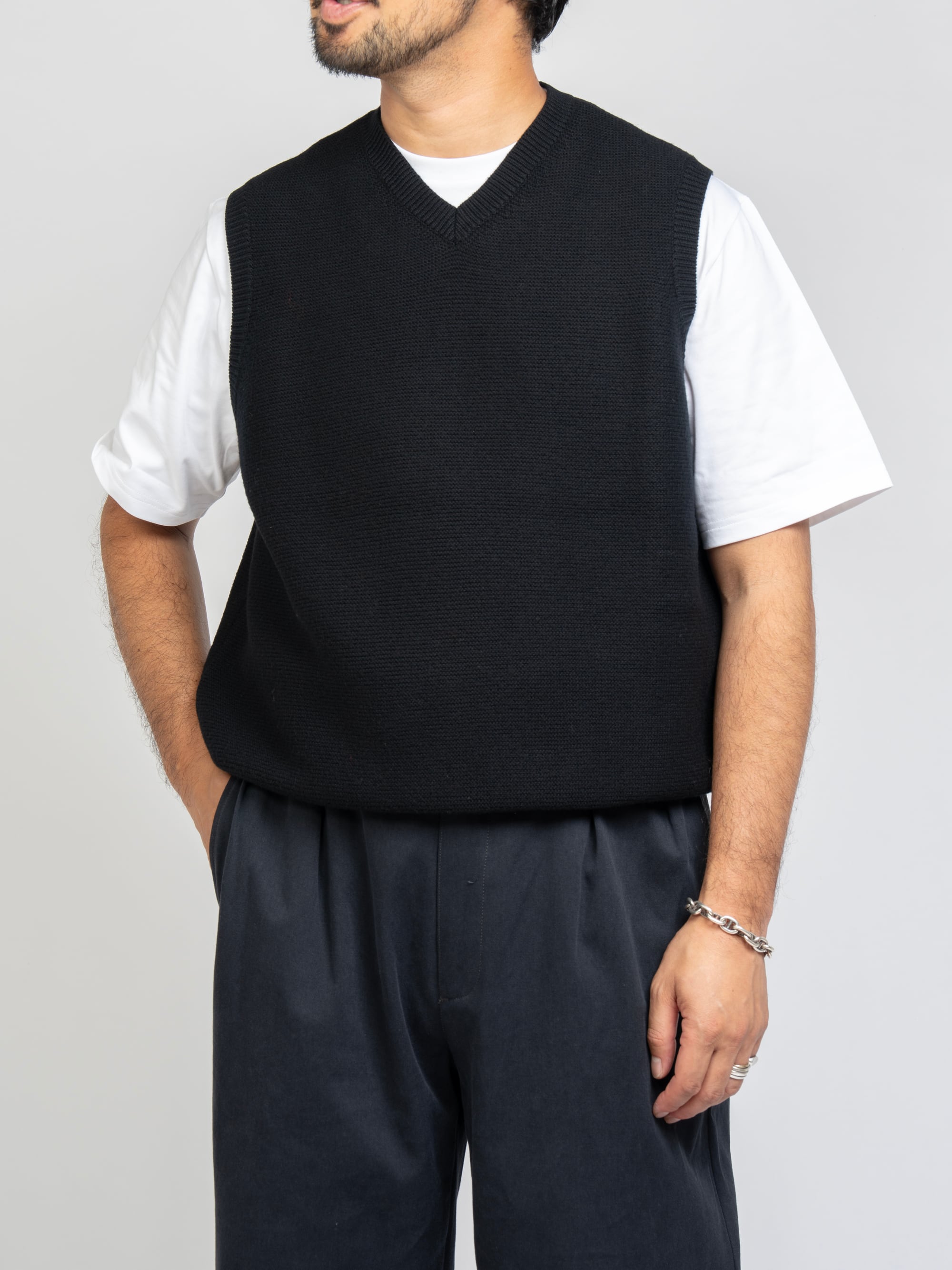 トップス OVY Cotton Wool V-neck Knit Vest Cotton Wool V-neck Knit Vest (black) | OVY