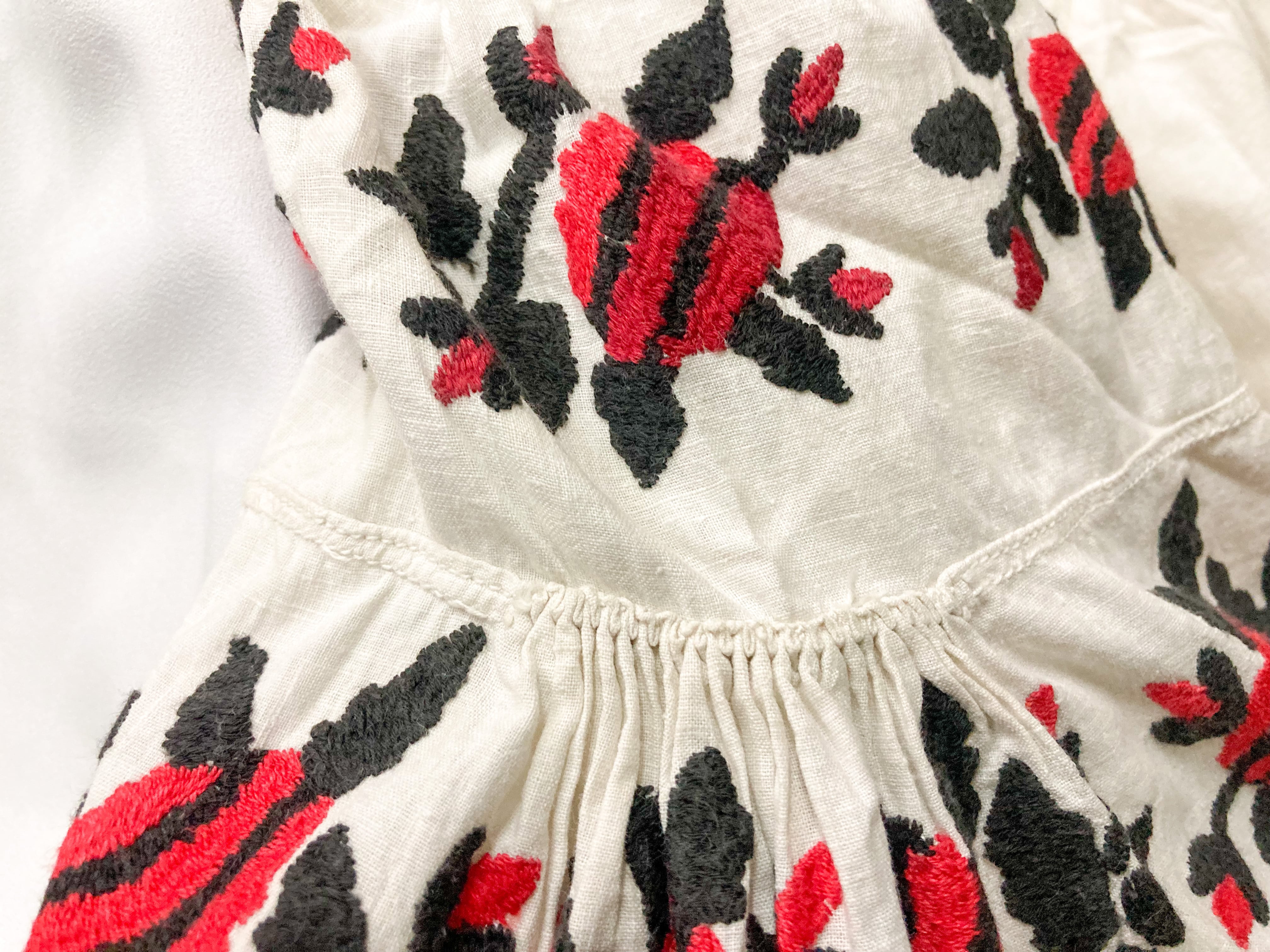 23日まで値下げ　ヴィンテージ　ウクライナ　刺繍　ワンピース　ソロチカ　カロチャ ウクライナ 刺繍入りヴィンテージワンピースNo.2671E | Ohaco