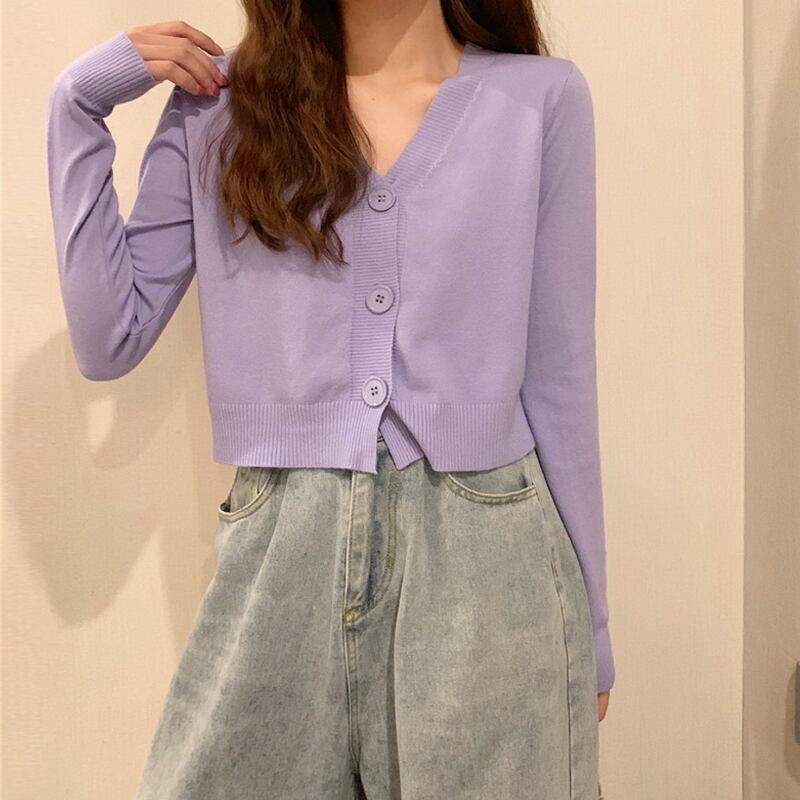 ニットカーディガンスプリングオータム薄手ジャケット ショート長袖スリーブトップス ロング 春物 秋物 試着室28627573816