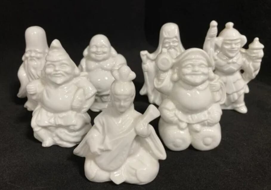 白磁 寿老人 置物 七福神 立像 七福神 セール中! 中国美術 青花染付