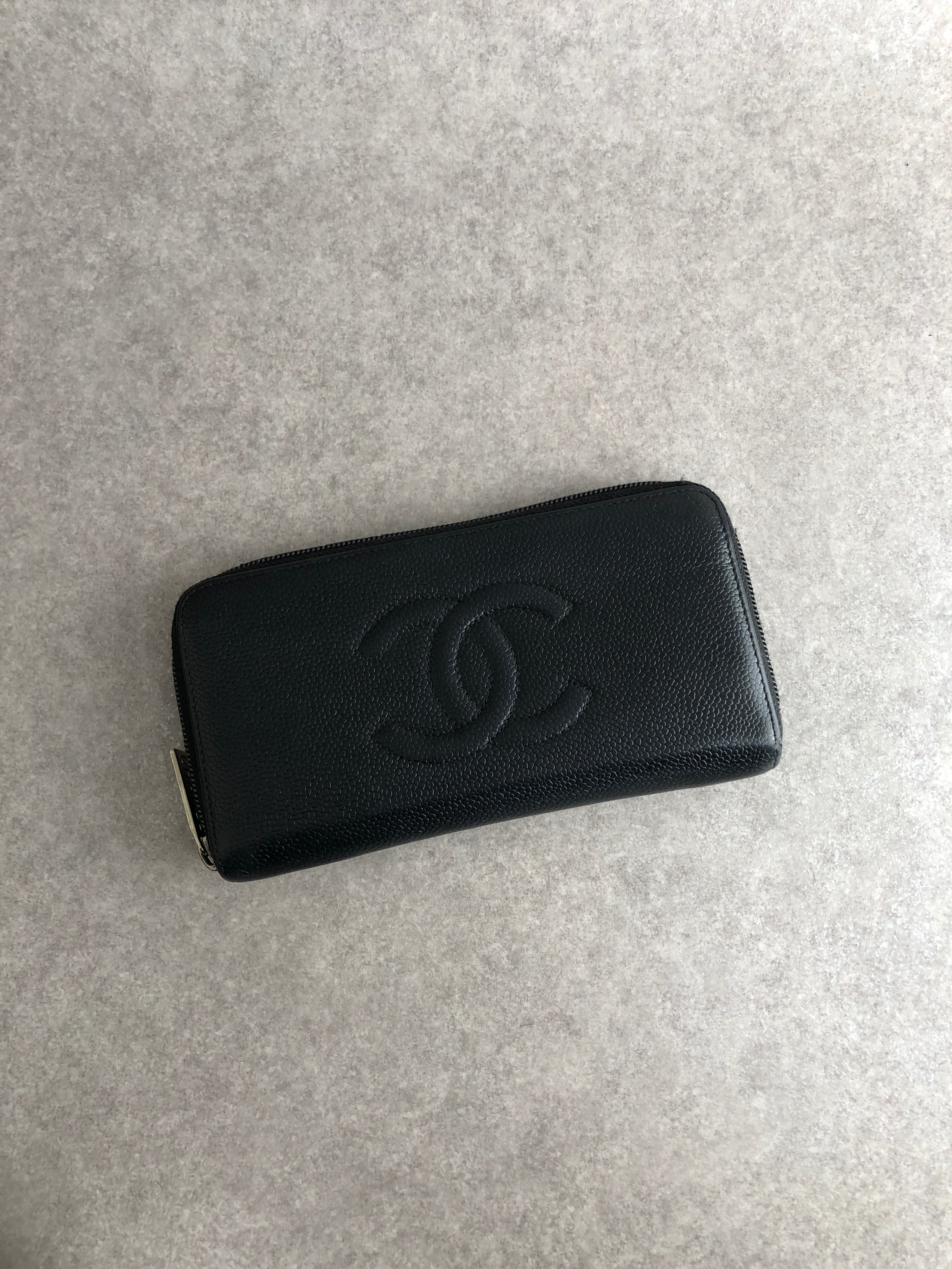 CHANEL シャネル 財布 ブラック ココマーク キャビアスキン vintage