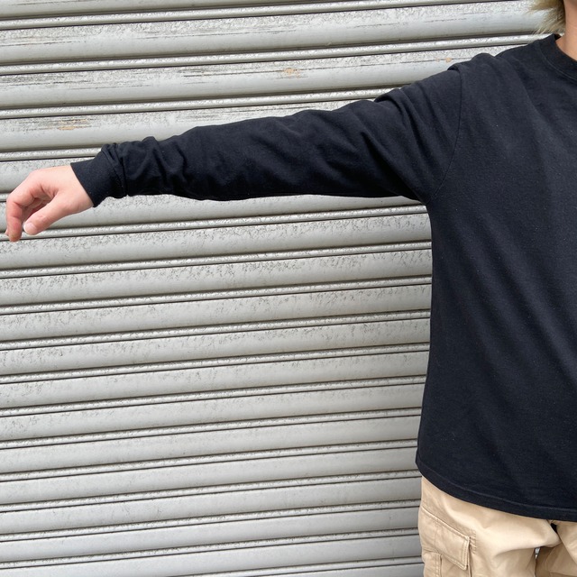 patagonia パタゴニア バックプリントロンT ワンポイントロゴ 黒 S
