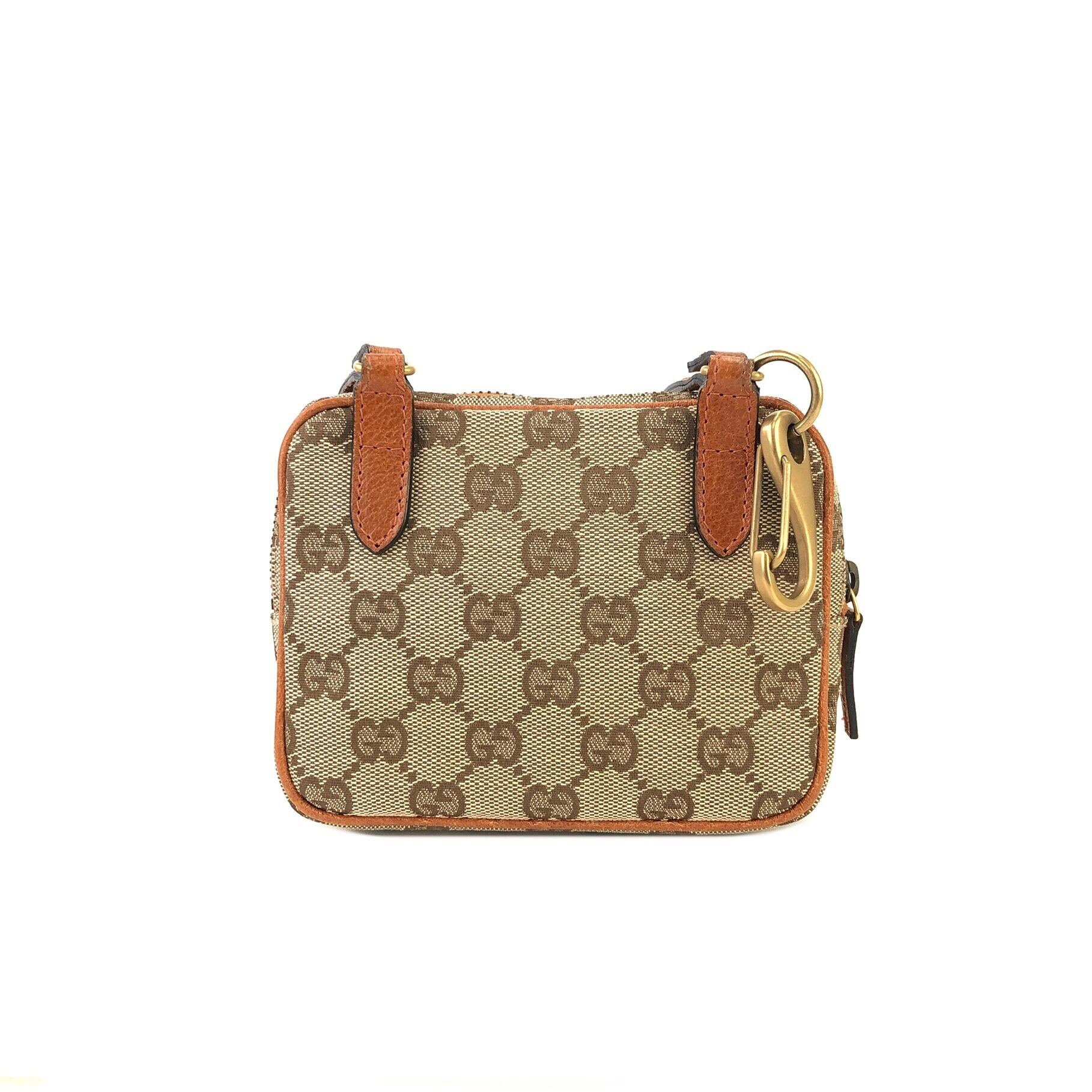 美品 GUCCI オールドグッチ ショルダーバッグ キャンバス レザー 