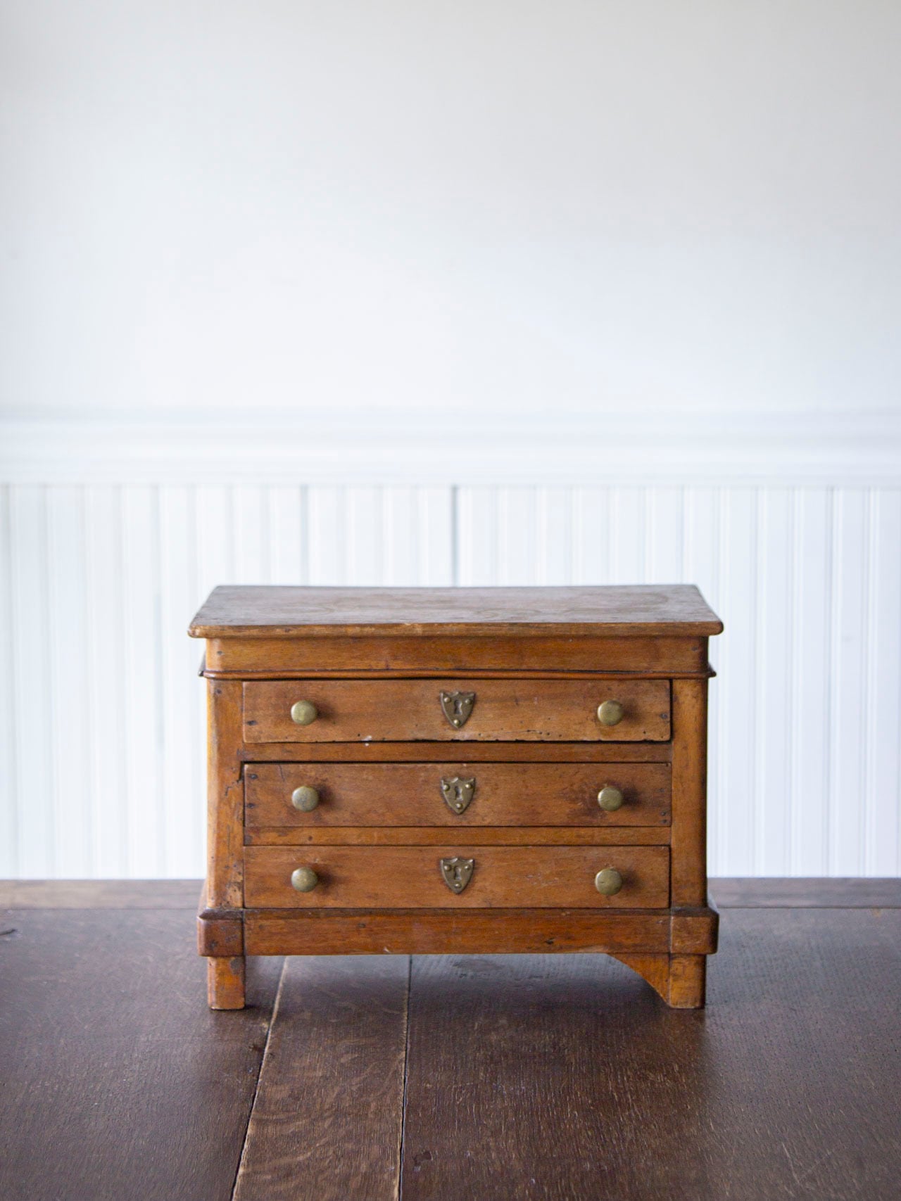 小引き出しのある卓上木製チェスト/France<フランス・アンティーク・卓上収納・古道具>