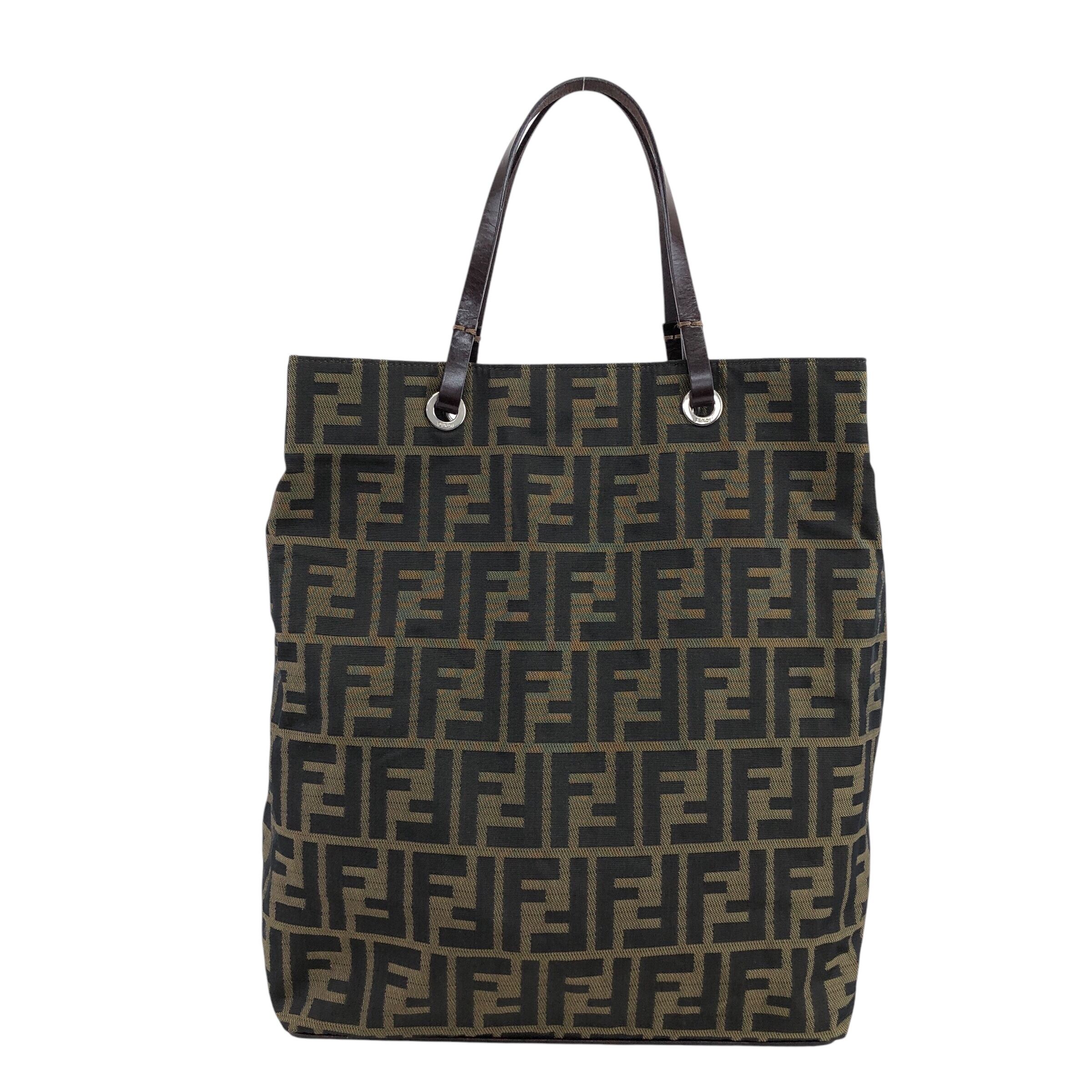 FENDI フェンディ ズッカ トートバッグ ブラウン ジャガード vintage