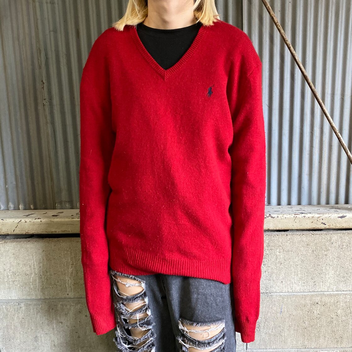 Polo by Ralph Lauren オールドラルフローレン Vネック ウールニット 