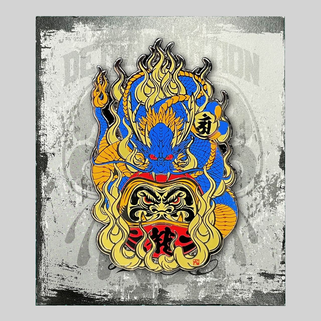 閻魔/不動明王/風神/雷神/龍神 達磨Pins set