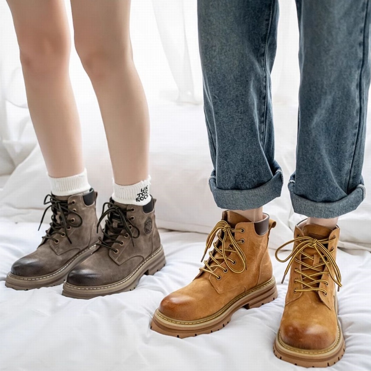 レースアップレタープリントブーツ  S0355