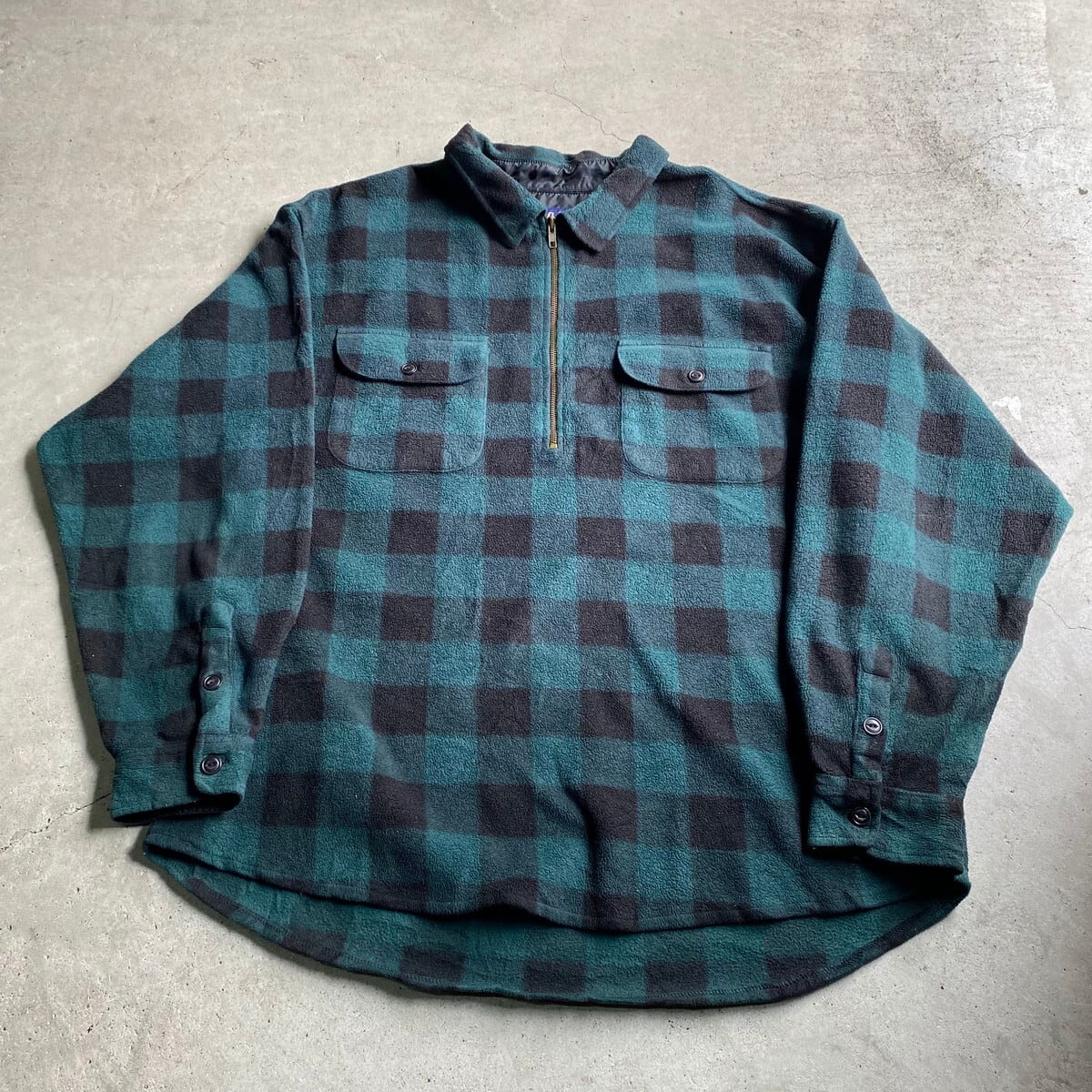 90年代 OLD GAP オールドギャップ チェック柄 ハーフジップ フリース 