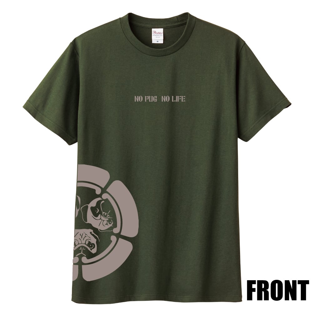 3パグ家紋Ｔシャツ【アーミーグリーン】