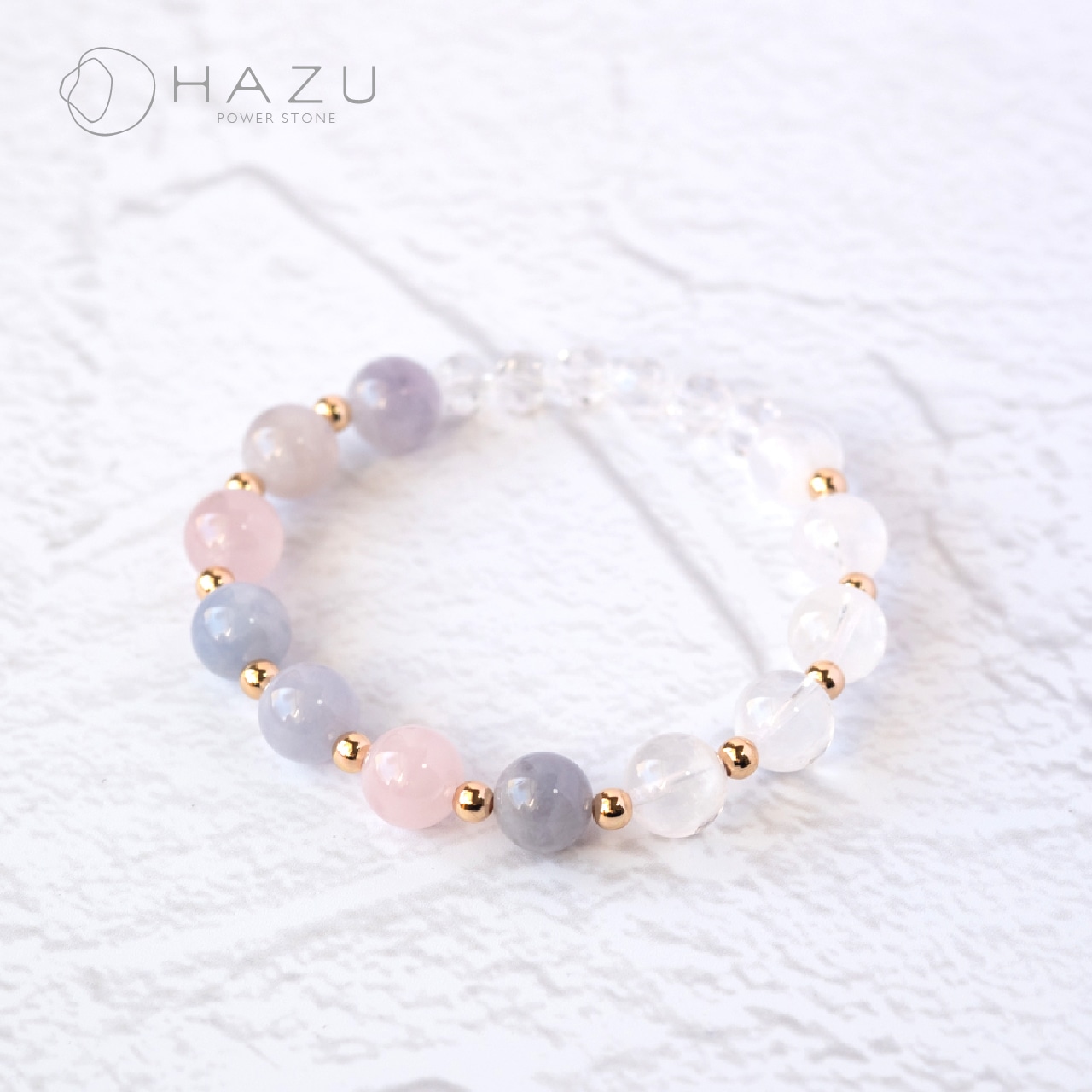 美しさと幸せのブルーローズ［ブルーローズクォーツ／セリサイトインクォーツ／水晶］