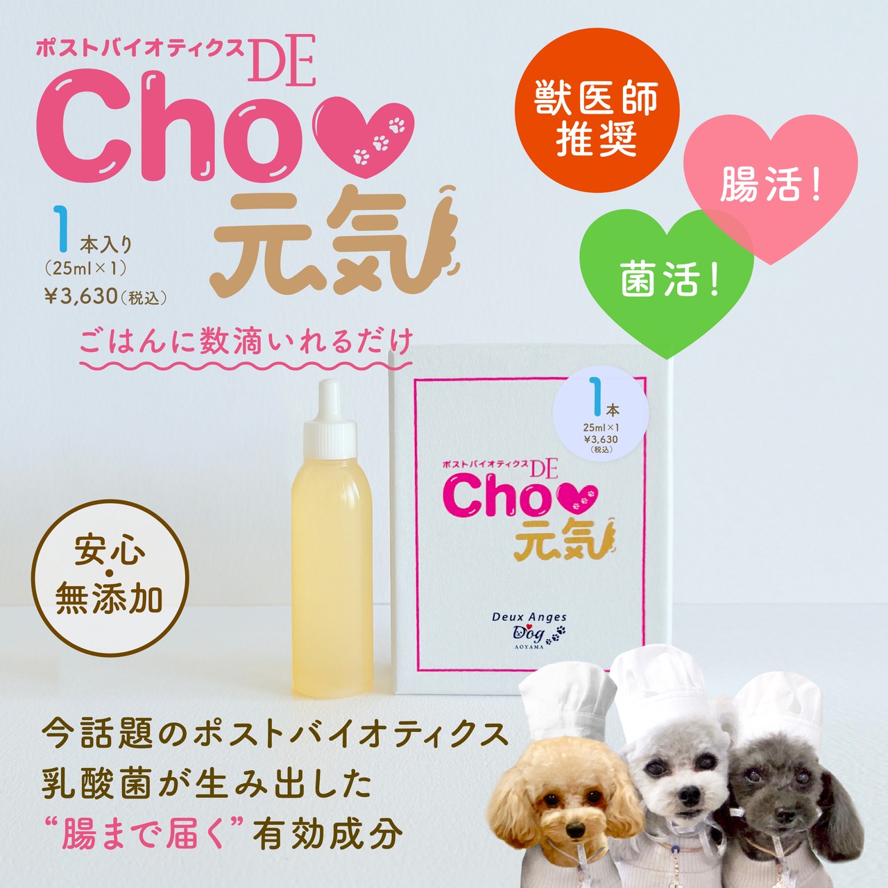 「ポストバイオティクスDE Cho元気」1本 / 25ml / 犬用・ペットフード 画像1