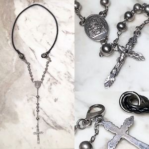 DOLCE&GABBANA metal × leather necklace " Rosary "