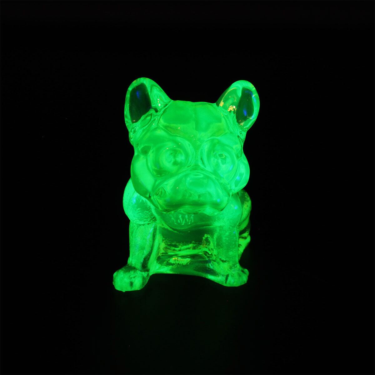 60s USA 「Westmoreland」 uranium glass bulldog object | PANIC ART