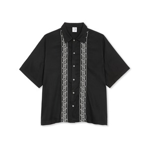 POLAR / DOUBLE P BOWLING SHIRT (BLACK / WHITE)