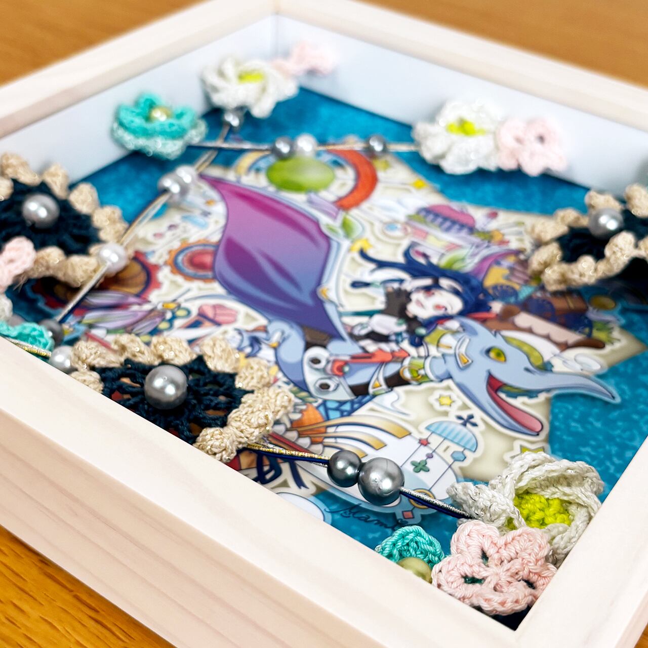 イラスト×かぎ針編み立体額装】遊覧 | Macchi Baco【BASE SHOP】