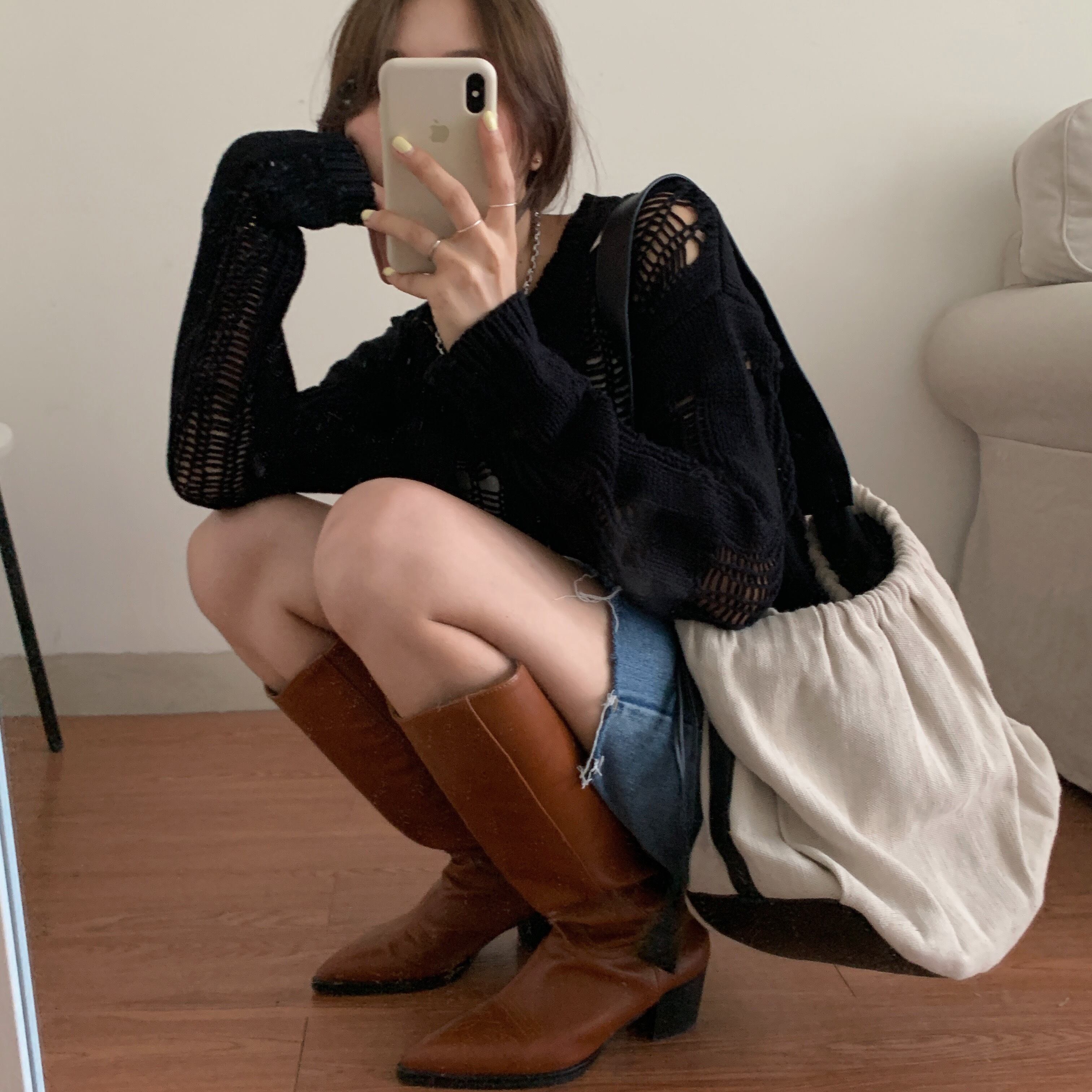 ブラウス ニットシャツ レディース ビッグFスモールZ韓国74404325523