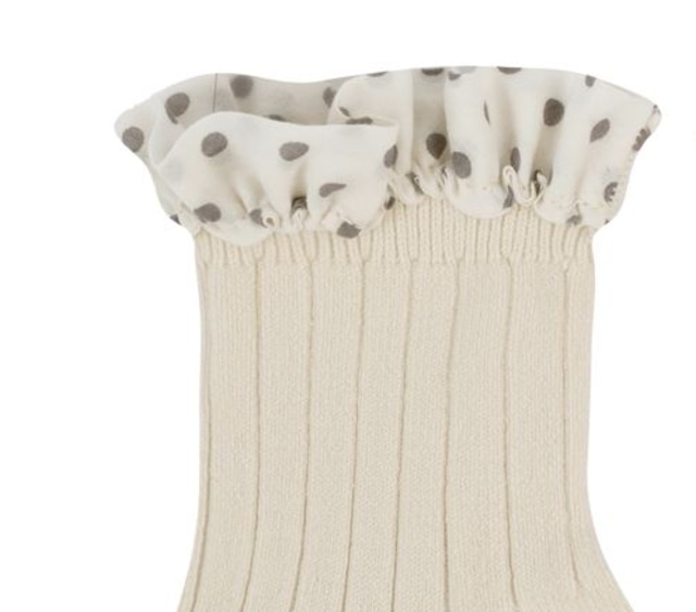 Collegien - Emilie - Polka Dots Ruffle Ankle Socks / Doux Agneaux