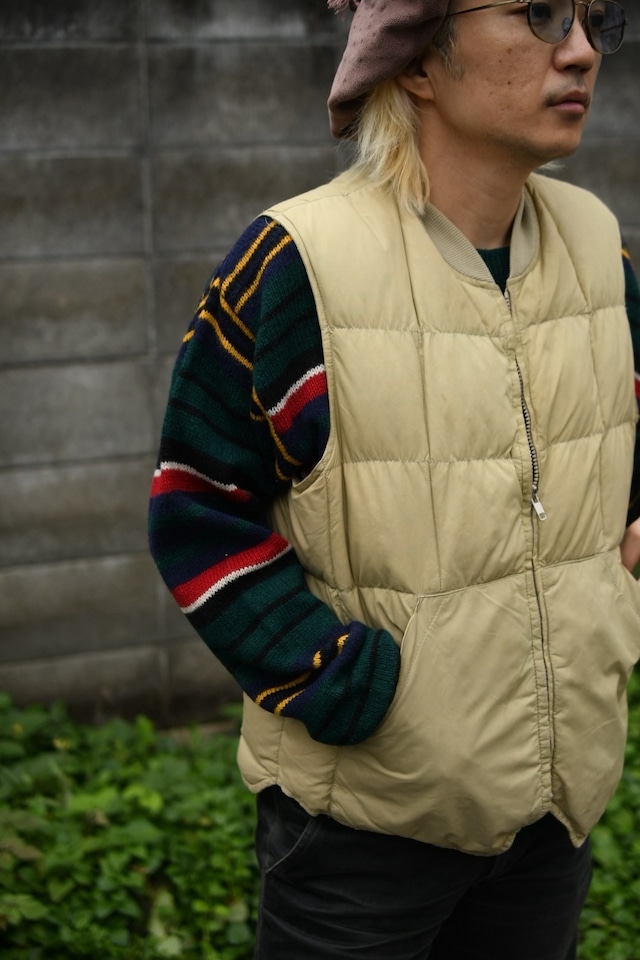 OK/80's "Eddie Bauer" quilting nylon goose down vest