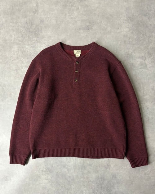 90s~ L.L.Bean Henry-Neck Plane Knit