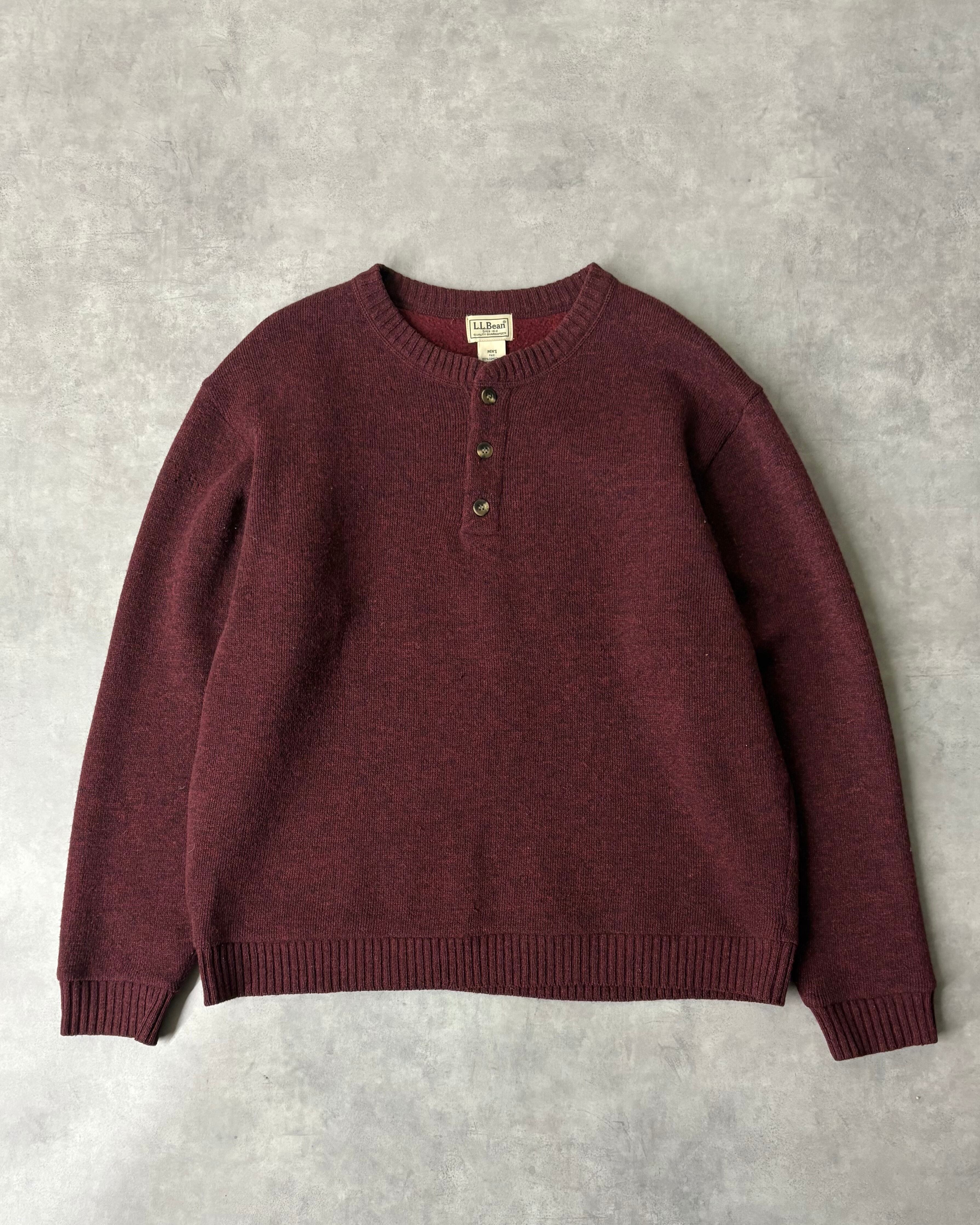 90s~ L.L.Bean Henry-Neck Plane Knit