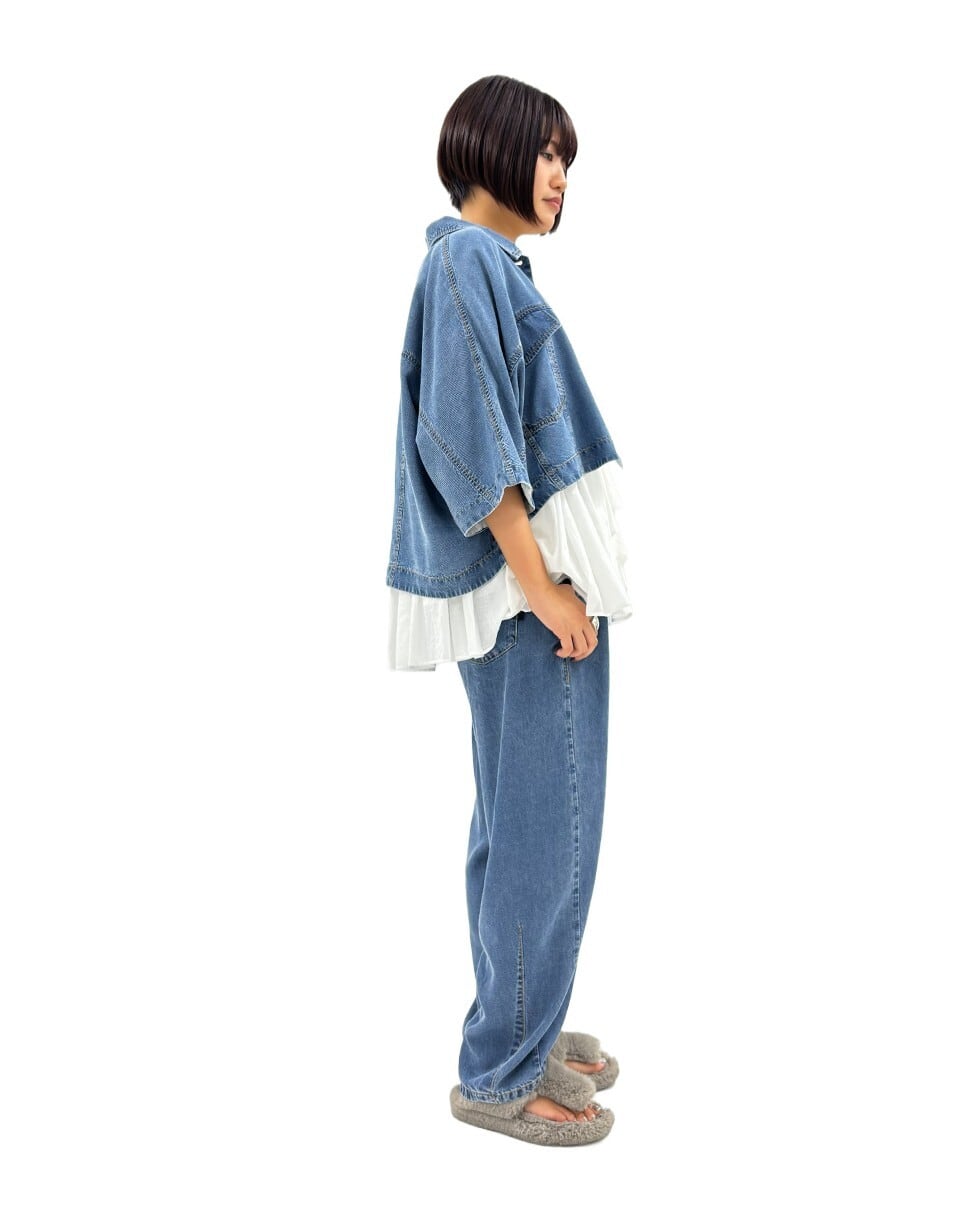 SALE【ayane】テンセルデニムショート丈シャツ 826503 アヤン | red earth