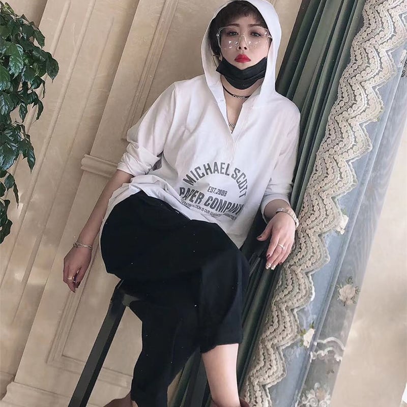 フードセーター シャツ レディーススプリングTシャツ トップス カジュアルパンツ 大きめサイズ 春物 ミックスインファッション45690984503