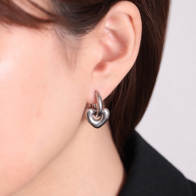 【8/25再入荷】316L thick heart hoop pierce #p111