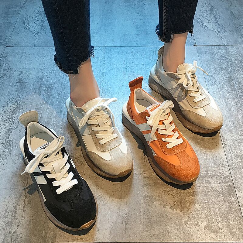 パパシューズ女性ins潮2020秋新しい野生の追跡要素厚底ネット赤ニッチカジュアルスポーツシューズ フェイクシューズ65383974603