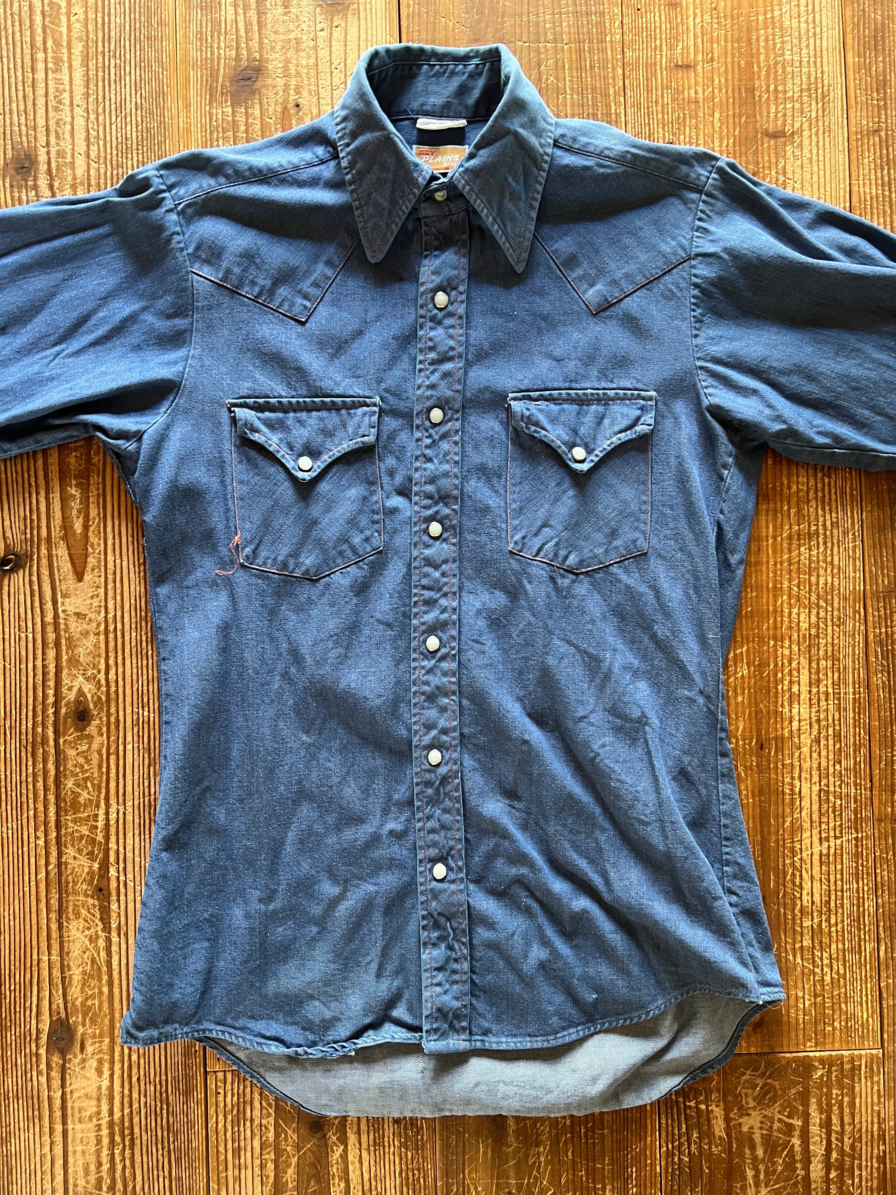 80's ELY デニムシャツ 表記(15 1/2-34) USA製