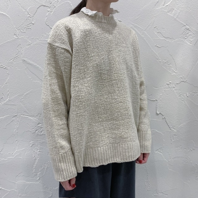 pas de calais cashmere blend lamb crew neck pullover