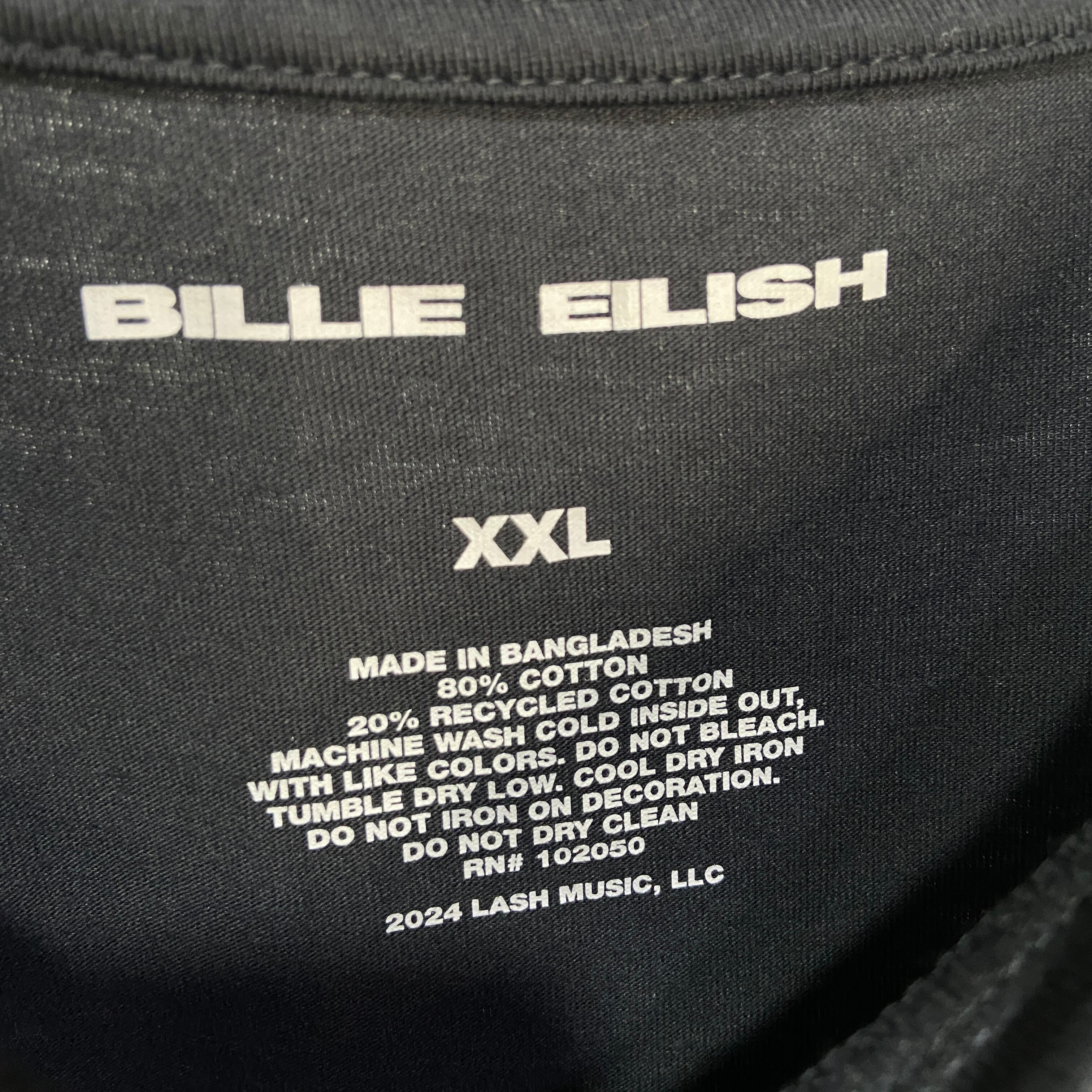 ビリーアイリッシュ タグ付き未使用品 プリントTシャツ 黒 XXL