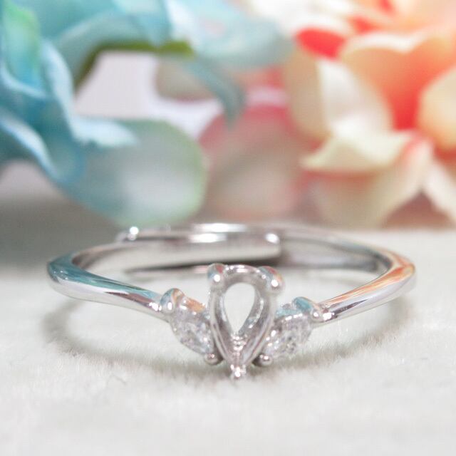 5×3㎜ ドロップ  テュリプ  S925 リング台 SV