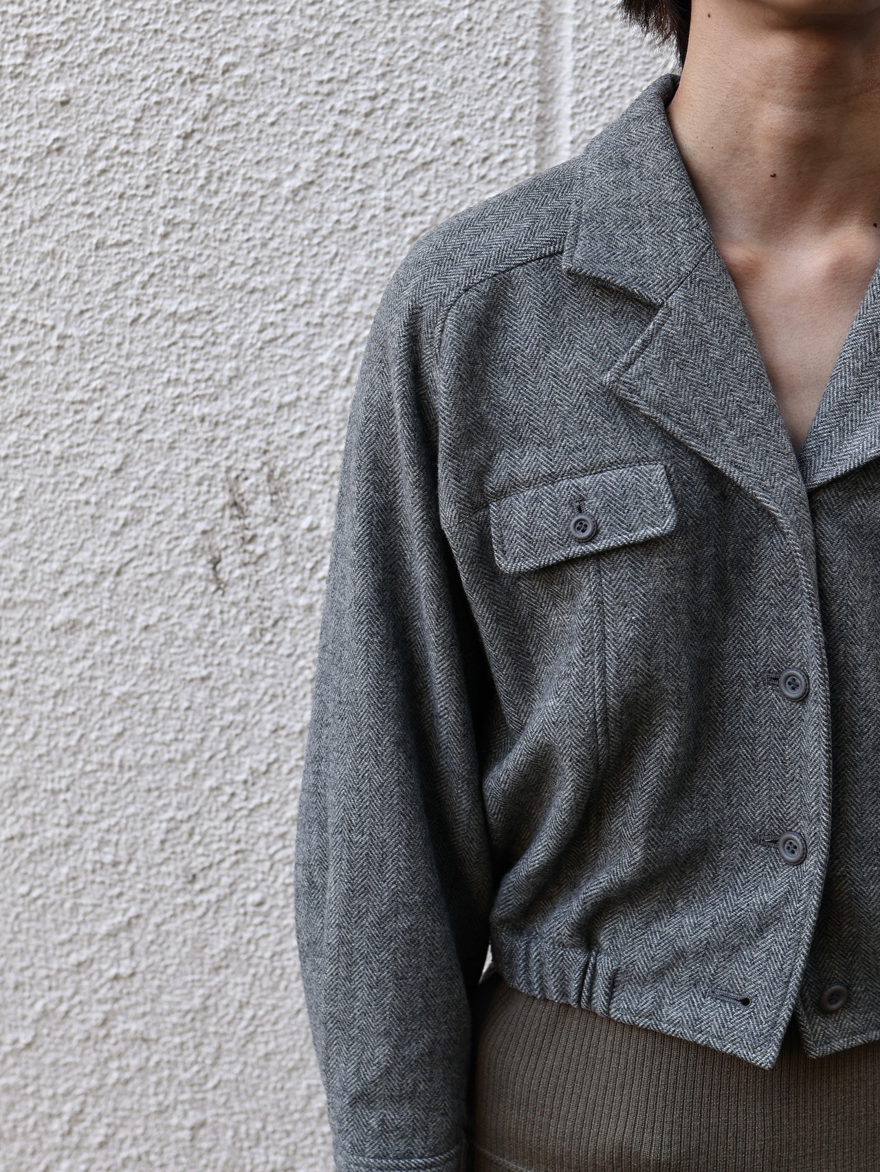 【balenciaga sports】cropped button blouson